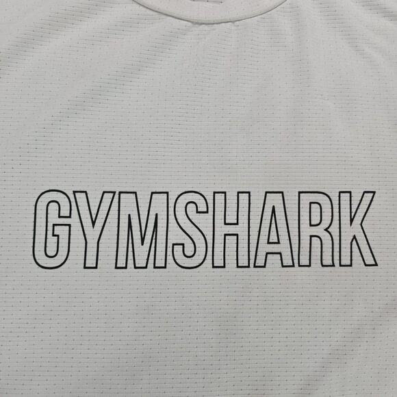 Gymshark Baselayer Shirt Men L White Breathable Athletic Performance Long Sleeve - Picture 3 of 9